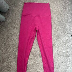 NWOT Beyond Yoga Heather Rib High Waisted Midi Legging Pink Small